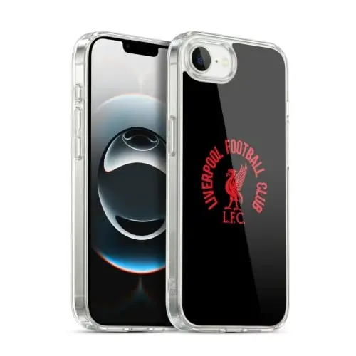 Head Case Designs Officially Licensed Liverpool Football Club Red LFC On Black Liver Bird Gel Case [Military Grade] Compatible with Apple iPhone 16e / iPhone 17e and Compatible with MagSafe - HEAD CASE DESIGNS