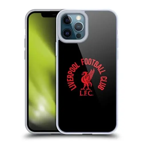 Head Case Designs Officially Licensed Liverpool Football Club Red LFC On Black Liver Bird Gel Case [Military Grade Protection] Compatible with Apple iPhone 12 Pro Max and Compatible with MagSafe - 1