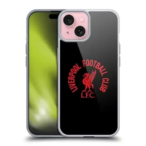 Head Case Designs Officially Licensed Liverpool Football Club Red LFC On Black Liver Bird Gel Case [Military Grade Protection] Compatible with Apple iPhone 15 and Compatible with MagSafe - HEAD CASE DESIGNS