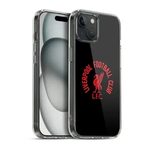Head Case Designs Officially Licensed Liverpool Football Club Red LFC On Black Liver Bird Gel Case [Military Grade Protection] Compatible with Apple iPhone 15 Plus and Compatible with MagSafe - 1