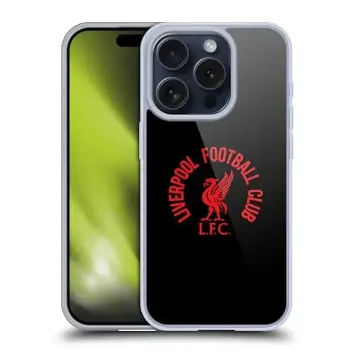 Head Case Designs Officially Licensed Liverpool Football Club Red LFC On Black Liver Bird Gel Case [Military Grade Protection] Compatible with Apple iPhone 15 Pro and Compatible with MagSafe - 1