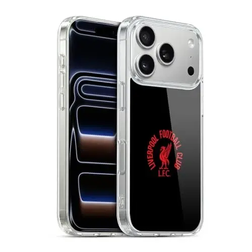 Head Case Designs Officially Licensed Liverpool Football Club Red LFC On Black Liver Bird Gel Case [Military Grade Protection] Compatible with Apple iPhone 17 Pro - HEAD CASE DESIGNS