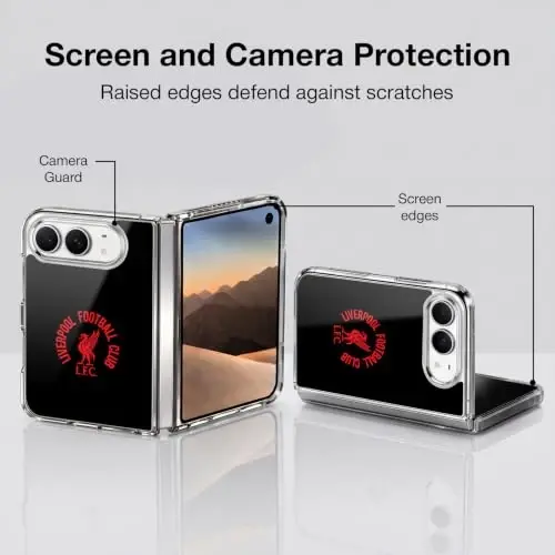 Head Case Designs Officially Licensed Liverpool Football Club Red LFC On Black Liver Bird Gel Case [Military Grade Protection] Compatible with Apple iPhone Duo and Compatible with MagSafe - 4
