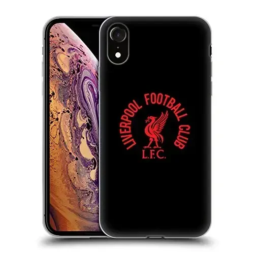 Head Case Designs Officially Licensed Liverpool Football Club Red LFC On Black Liver Bird Gel Case [Military Grade Protection] Compatible with Apple iPhone XR 