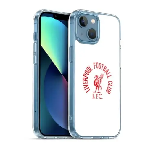 Head Case Designs Officially Licensed Liverpool Football Club Red LFC On White Liver Bird Gel Case [Military Grade Protection] Compatible with Apple iPhone 13 Mini and Compatible with MagSafe - 1