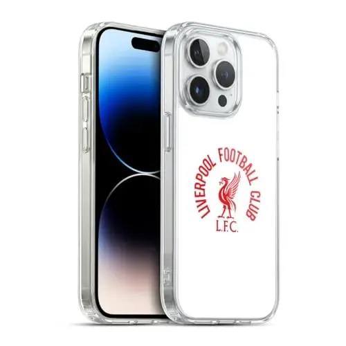Head Case Designs Officially Licensed Liverpool Football Club Red LFC On White Liver Bird Gel Case [Military Grade Protection] Compatible with Apple iPhone 14 Pro and Compatible with MagSafe - 1