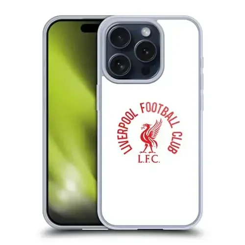 Head Case Designs Officially Licensed Liverpool Football Club Red LFC On White Liver Bird Gel Case [Military Grade Protection] Compatible with Apple iPhone 15 Pro and Compatible with MagSafe - Modazone