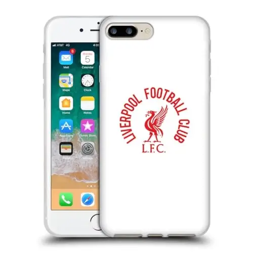 Head Case Designs Officially Licensed Liverpool Football Club Red LFC On White Liver Bird Gel Case [Military Grade Protection] Compatible with Apple iPhone 7 Plus/iPhone 8 Plus - 1