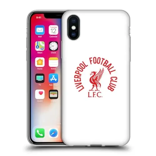 Head Case Designs Officially Licensed Liverpool Football Club Red LFC On White Liver Bird Gel Case [Military Grade Protection] Compatible with Apple iPhone X/iPhone Xs - 1