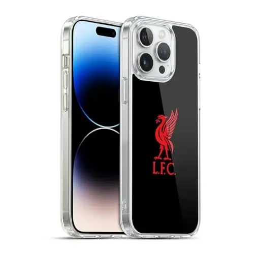 Head Case Designs Officially Licensed Liverpool Football Club Red Logo On Black Liver Bird Gel Case [Military Grade Protection] Apple iPhone 14 Pro Max bilan mos va MagSafe bilan mos keladi - HEAD CASE DESIGNS