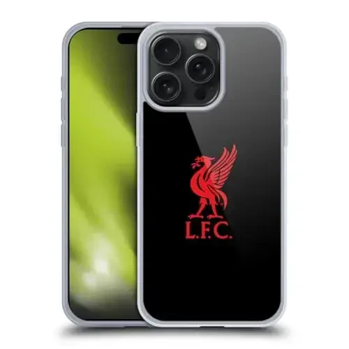 Head Case Designs Officially Licensed Liverpool Football Club Red Logo On Black Liver Bird Gel Case [Military Grade Protection] Apple iPhone 15 Pro Max bilan mos va MagSafe bilan mos keladi - 1