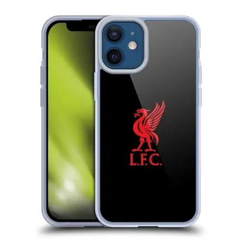 Head Case Designs Officially Licensed Liverpool Football Club Red Logo On Black Liver Bird Gel Case [Military Grade Protection] Compatible with Apple iPhone 12 Mini - HEAD CASE DESIGNS