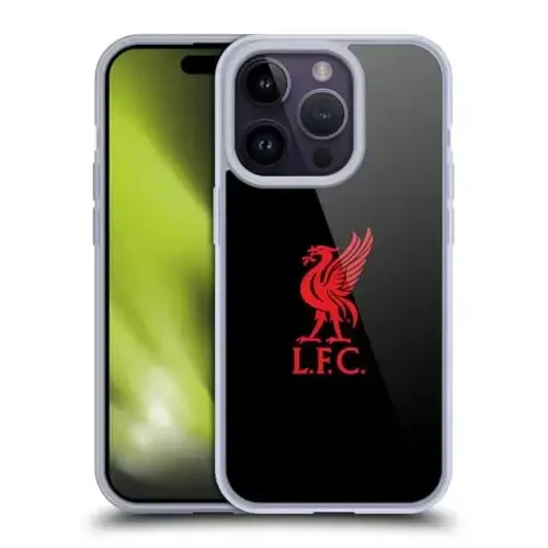 Head Case Designs Officially Licensed Liverpool Football Club Red Logo On Black Liver Bird Gel Case [Military Grade Protection] Compatible with Apple iPhone 14 Pro - 1