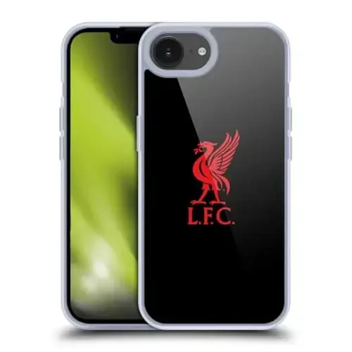 Head Case Designs Officially Licensed Liverpool Football Club Red Logo On Black Liver Bird Gel Case [Military Grade Protection] Compatible with Apple iPhone 16e 
