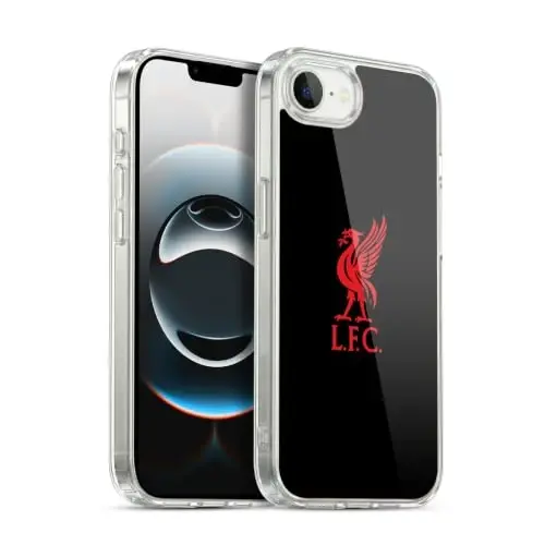 Head Case Designs Officially Licensed Liverpool Football Club Red Logo On Black Liver Bird Gel Case [Military Grade Protection] Compatible with Apple iPhone 16e - HEAD CASE DESIGNS