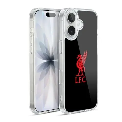 Head Case Designs Officially Licensed Liverpool Football Club Red Logo On Black Liver Bird Gel Case [Military Grade Protection] Compatible with Apple iPhone 17 - 1