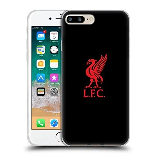 Head Case Designs Officially Licensed Liverpool Football Club Red Logo On Black Liver Bird Gel Case [Military Grade Protection] Compatible with Apple iPhone 7 Plus/iPhone and Compatible with MagSafe - 1