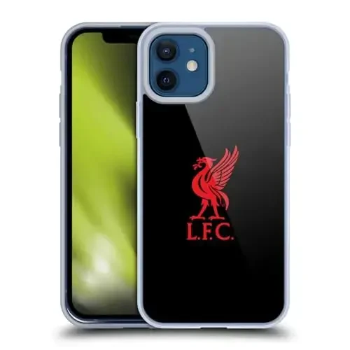 Head Case Designs Officially Licensed Liverpool Football Club Red Logo On Black Liver Bird Soft Gel Case Compatible with Apple iPhone 12 / iPhone 12 Pro - 1