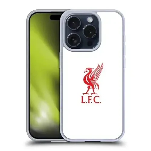 Head Case Designs Officially Licensed Liverpool Football Club Red Logo On White Liver Bird Gel Case [Military Grade Protection] Apple iPhone 15 Pro bilan mos va MagSafe bilan mos uchun - HEAD CASE DESIGNS