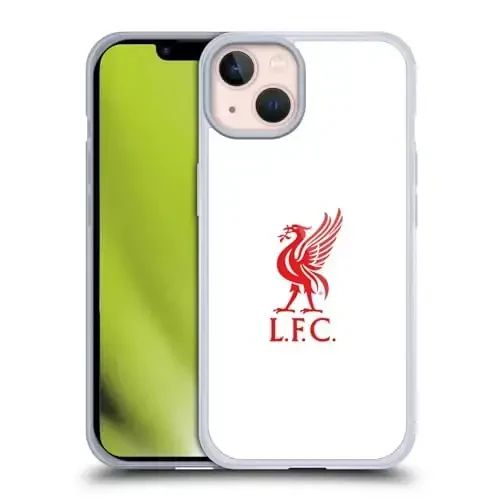 Head Case Designs Officially Licensed Liverpool Football Club Red Logo On White Liver Bird Gel Case [Military Grade Protection] Compatible with Apple iPhone 13 and Compatible with MagSafe - 1