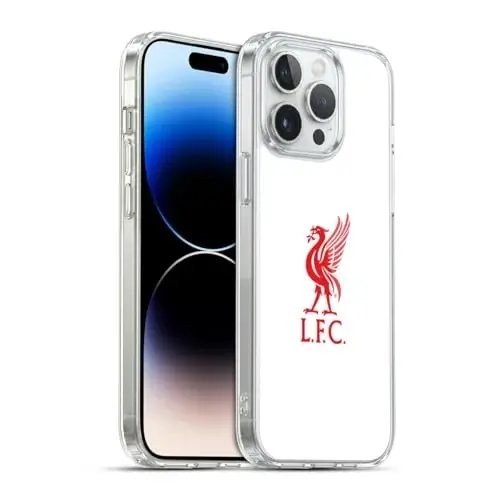 Head Case Designs Officially Licensed Liverpool Football Club Red Logo On White Liver Bird Gel Case [Military Grade Protection] Compatible with Apple iPhone 14 Pro Max and Compatible with MagSafe - HEAD CASE DESIGNS
