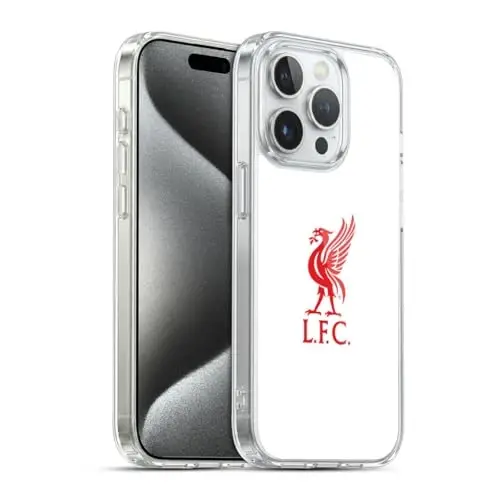 Head Case Designs Officially Licensed Liverpool Football Club Red Logo On White Liver Bird Gel Case [Military Grade Protection] Compatible with Apple iPhone 15 Pro and Compatible with MagSafe - 1