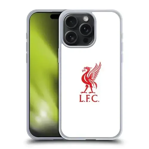 Head Case Designs Officially Licensed Liverpool Football Club Red Logo On White Liver Bird Gel Case [Military Grade Protection] Compatible with Apple iPhone 15 Pro Max and Compatible with MagSafe - HEAD CASE DESIGNS