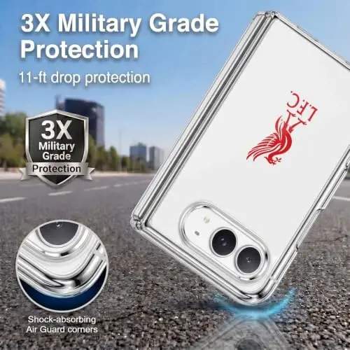 Head Case Designs Officially Licensed Liverpool Football Club Red Logo On White Liver Bird Gel Case [Military Grade Protection] Compatible with Apple iPhone Duo and Compatible with MagSafe - Head Case Designs (1)