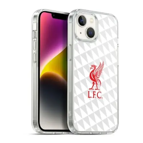Head Case Designs Officially Licensed Liverpool Football Club Red On White Kit Liver Bird Gel Case [Military Grade Protection] Apple iPhone 14 bilan mos va MagSafe bilan mos keladi - 1