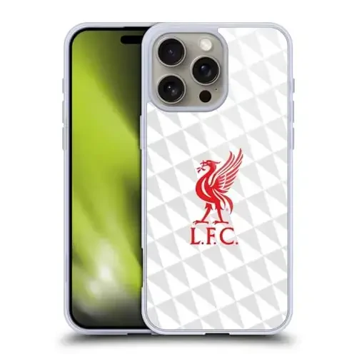Head Case Designs Officially Licensed Liverpool Football Club Red On White Kit Liver Bird Gel Case [Military Grade Protection] Apple iPhone 16 Pro Max bilan mos va MagSafe bilan mos keladi 