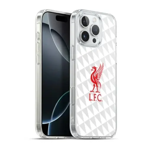 Head Case Designs Officially Licensed Liverpool Football Club Red On White Kit Liver Bird Gel Case [Military Grade Protection] Apple iPhone 16 Pro Max bilan mos va MagSafe bilan mos keladi 