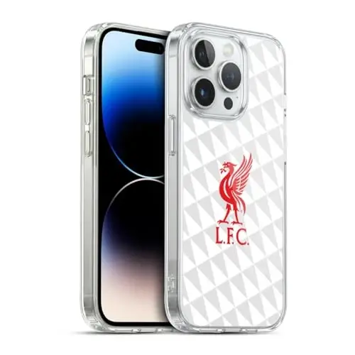 Head Case Designs Officially Licensed Liverpool Football Club Red On White Kit Liver Bird Gel Case [Military Grade Protection] Compatible with Apple iPhone 13 Pro and Compatible with MagSafe 