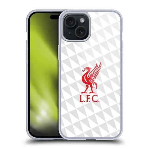 Head Case Designs Officially Licensed Liverpool Football Club Red On White Kit Liver Bird Gel Case [Military Grade Protection] Compatible with Apple iPhone 15 Plus and Compatible with MagSafe - 1