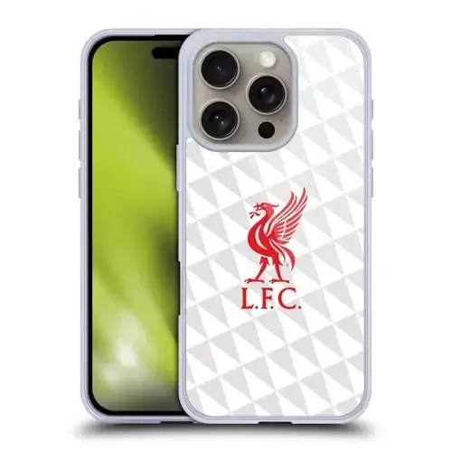 Head Case Designs Officially Licensed Liverpool Football Club Red On White Kit Liver Bird Gel Case [Military Grade Protection] Compatible with Apple iPhone 16 Pro and Compatible with MagSafe - 1