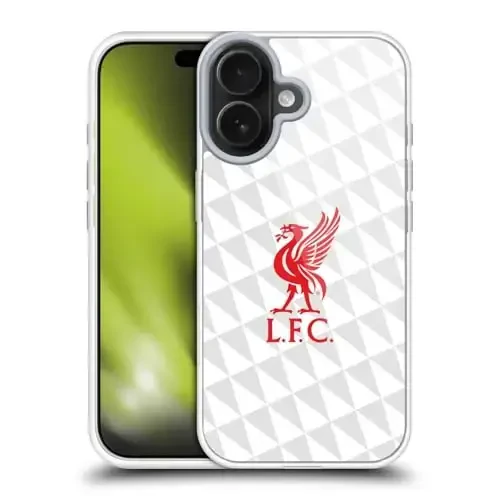 Head Case Designs Officially Licensed Liverpool Football Club Red On White Kit Liver Bird Gel Case [Military Grade Protection] Compatible with Apple iPhone 17 - 4