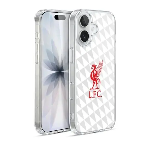 Head Case Designs Officially Licensed Liverpool Football Club Red On White Kit Liver Bird Gel Case [Military Grade Protection] Compatible with Apple iPhone 17 - 1