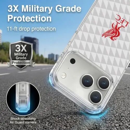 Head Case Designs Officially Licensed Liverpool Football Club Red On White Kit Liver Bird Gel Case [Military Grade Protection] Compatible with Apple iPhone 18 Pro Max and Compatible with MagSafe - Head Case Designs (1)