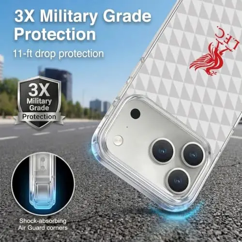 Head Case Designs Officially Licensed Liverpool Football Club Red On White Kit Liver Bird Gel Case [Military Grade Protection] Compatible with Apple iPhone 18 Pro Max and Compatible with MagSafe - Head Case Designs (1)