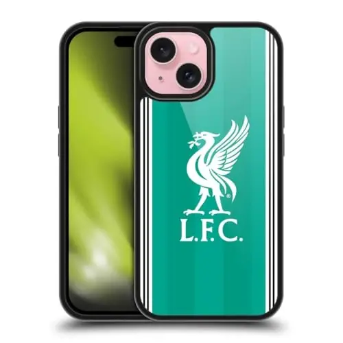 Head Case Designs Officially Licensed Liverpool Football Club Third 2025/26 Kit Gel Armour Case [Military Grade Protection] Compatible with Apple iPhone 15 - HEAD CASE DESIGNS
