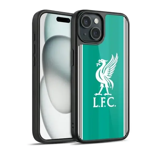 Head Case Designs Officially Licensed Liverpool Football Club Third 2025/26 Kit Gel Armor Case [Military Grade Drop Protection] Compatible with Apple iPhone 15 - 1