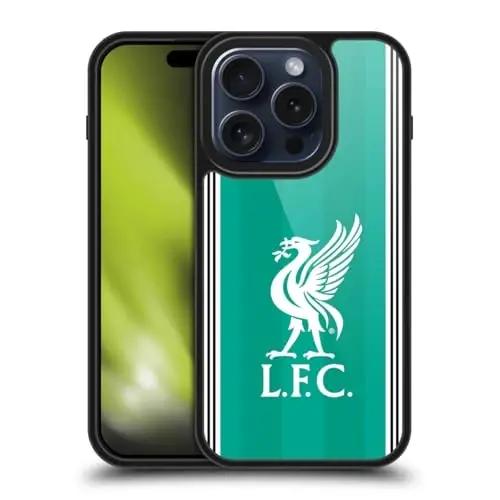 Head Case Designs Officially Licensed Liverpool Football Club Third 2025/26 Kit Gel Armour Case [Military Grade Protection] Compatible with Apple iPhone 15 Pro - 1