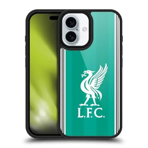 Head Case Designs Officially Licensed Liverpool Football Club Third 2025/26 Kit Gel Armour Case [Military Grade Protection] Compatible with Apple iPhone 16 - 1