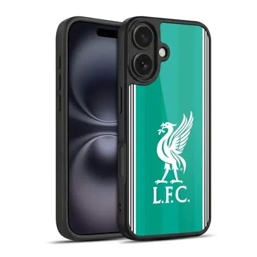 Head Case Designs Officially Licensed Liverpool Football Club Third 2025/26 Kit Gel Armor Case [Military Grade Drop Protection] Compatible with Apple iPhone 16 - 1