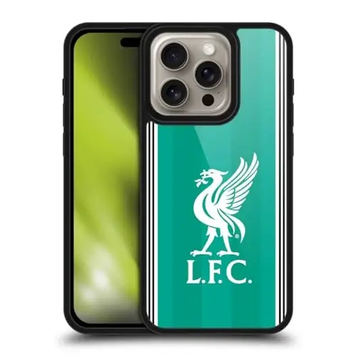 Head Case Designs Officially Licensed Liverpool Football Club Third 2025/26 Kit Gel Armour Case [Military Grade Protection] Compatible with Apple iPhone 16 Pro 
