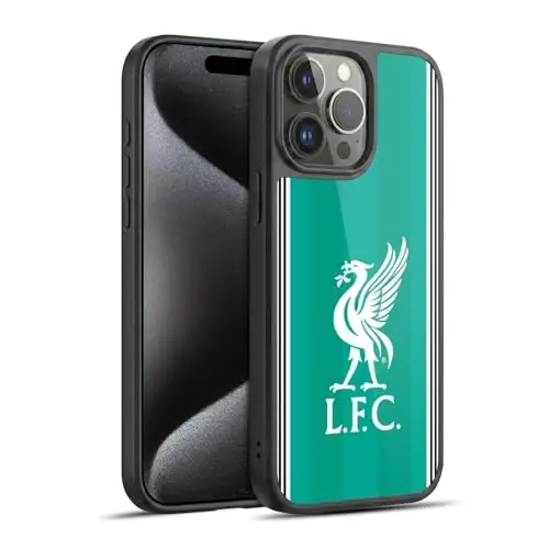 Head Case Designs Officially Licensed Liverpool Football Club Third 2025/26 Kit Gel Armour Case [Military Grade Protection] Compatible with Apple iPhone 15 Pro Max 