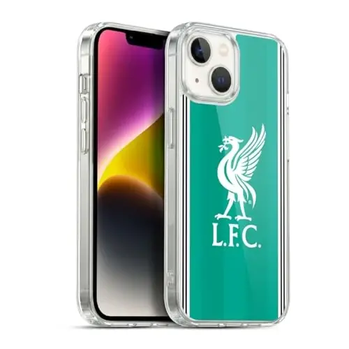 Head Case Designs Officially Licensed Liverpool Football Club Third 2025/26 Kit Gel Case [Military Grade Protection] Compatible with Apple iPhone 14 - 1