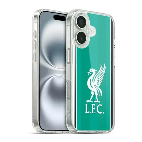 Head Case Designs Officially Licensed Liverpool Football Club Third 2025/26 Kit Gel Case [Military Grade Protection] Compatible with Apple iPhone 16 and Compatible with MagSafe - 1