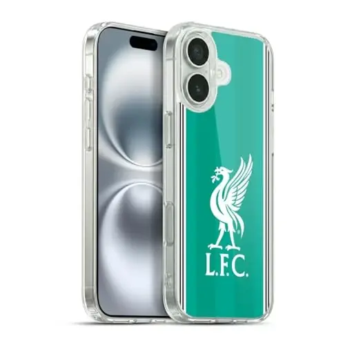 Head Case Designs Officially Licensed Liverpool Football Club Third 2025/26 Kit Gel Case [Military Grade Protection] Compatible with Apple iPhone 16 Plus and Compatible with MagSafe 