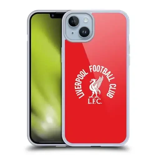 Head Case Designs Officially Licensed Liverpool Football Club White LFC On Red Liver Bird Gel Case [Military Grade Protection] Apple iPhone 14 Plus bilan mos va MagSafe bilan mos keladi 