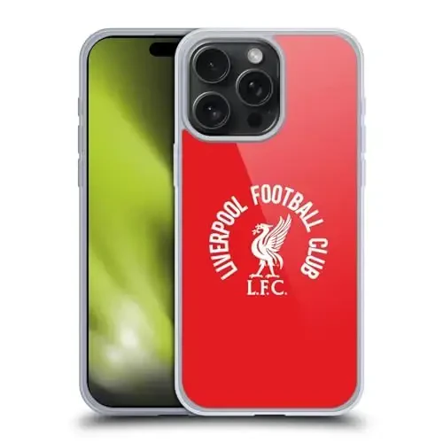 Head Case Designs Officially Licensed Liverpool Football Club White LFC On Red Liver Bird Gel Case [Military Grade Protection] Apple iPhone 15 Pro Max bilan mos va MagSafe bilan mos keladi - 1